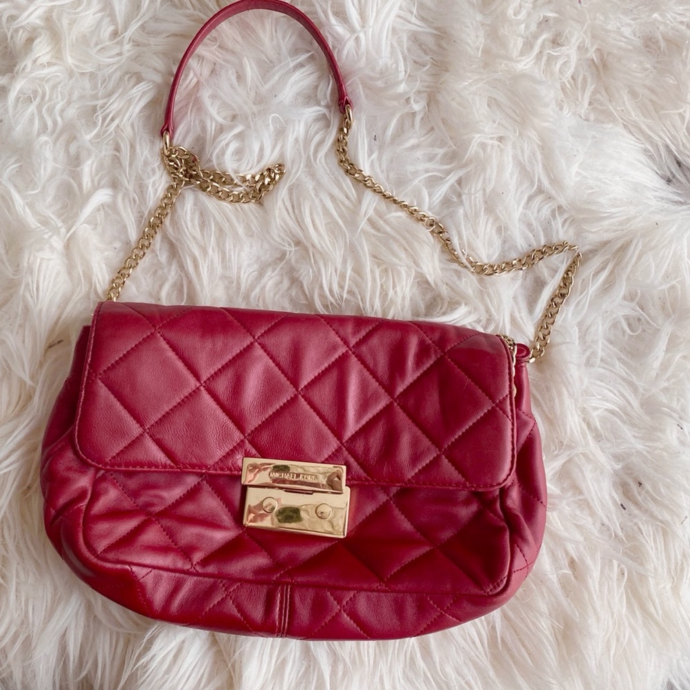 Michael Kors Red Flap quilted crossbody